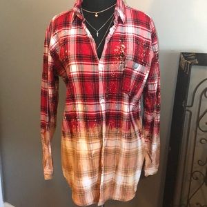 Bleach splatter flannel, lightweight, size medium